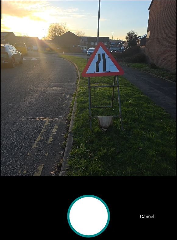 Camera capturing a photo for AI check