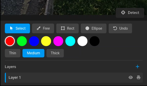 Annotating a photo with the drawing tool